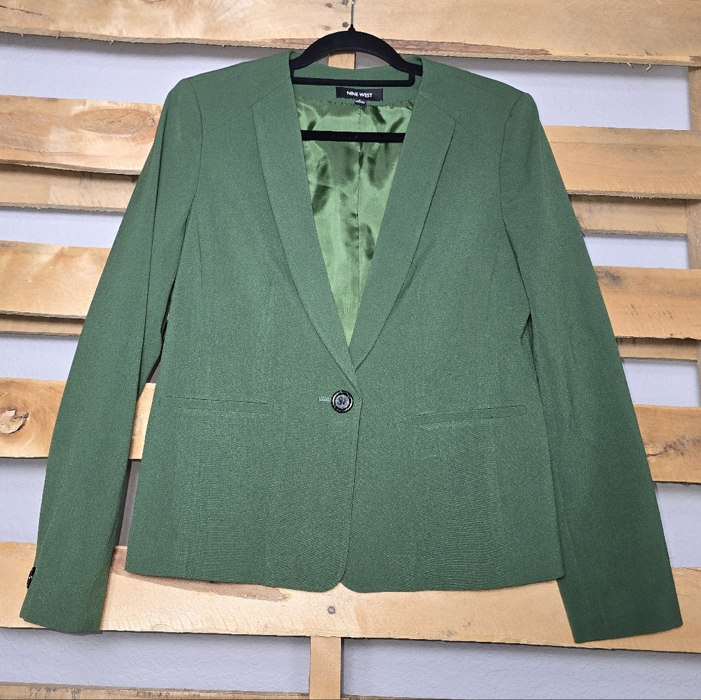 Nine West Green Women's Blazer Size:8